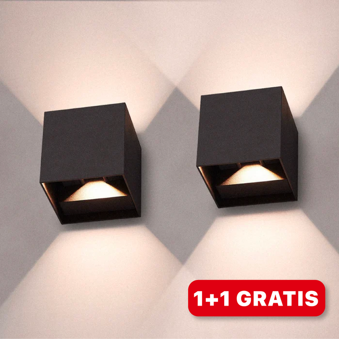 Stilfuld LED-kubus væglampe - LumiCube
