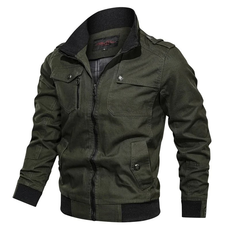 Herre sommerjakke med krave og bikerlook – Vince