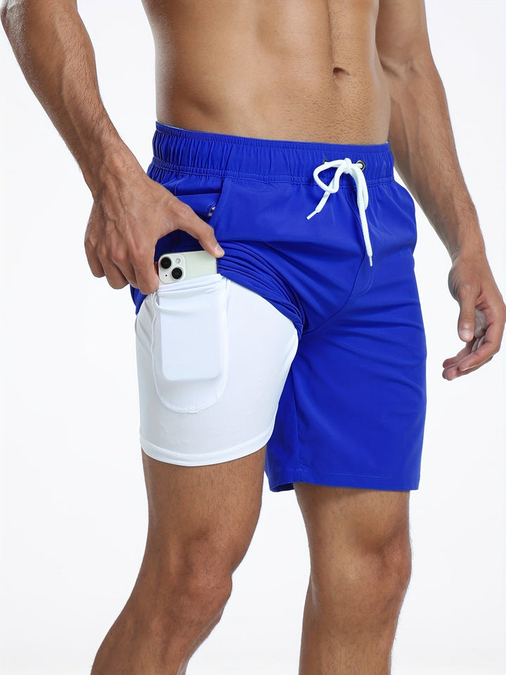 Hurtigtørrende badeshorts til herrer med stretch og mobillomme – Jonas