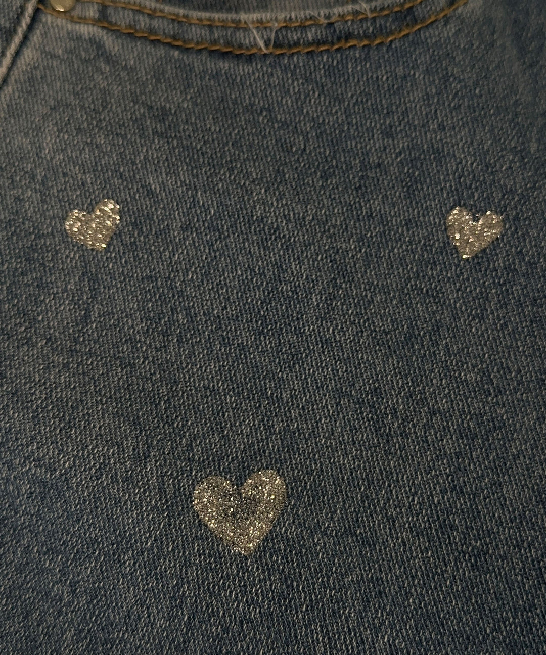Damer stretchjeans med vide ben og hjerteprint - Amelie