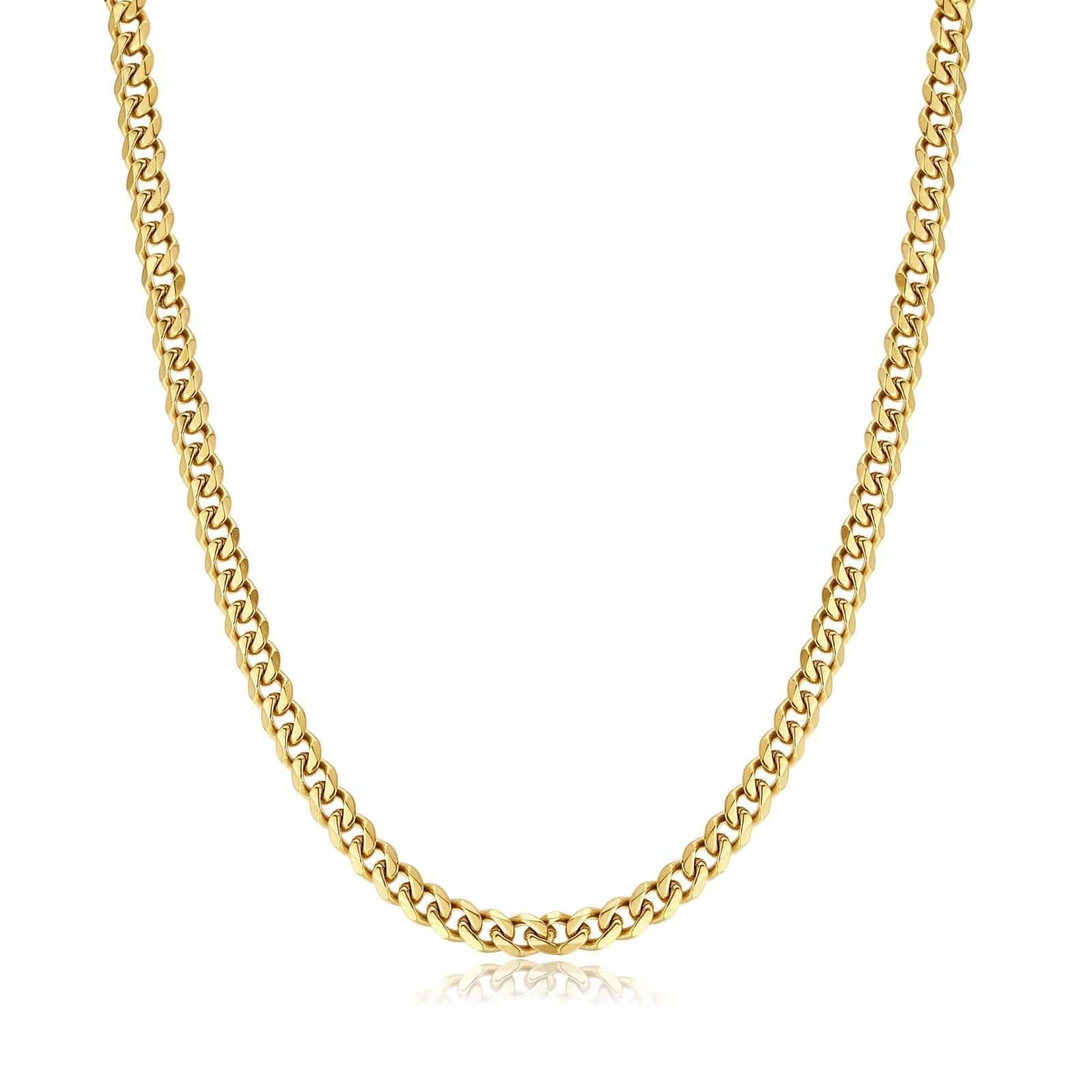 Goldene Herren-Halskette, Kettenmuster, modisch, Schmuck für Männer, elegantes Design.