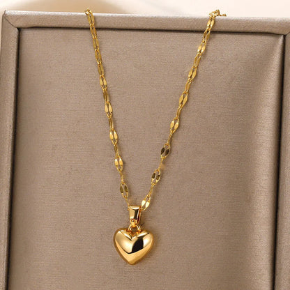 Goldene Herz-Halskette, elegantes Design, Schmuck für Damen, Geschenkidee, modisch, hochwertig.