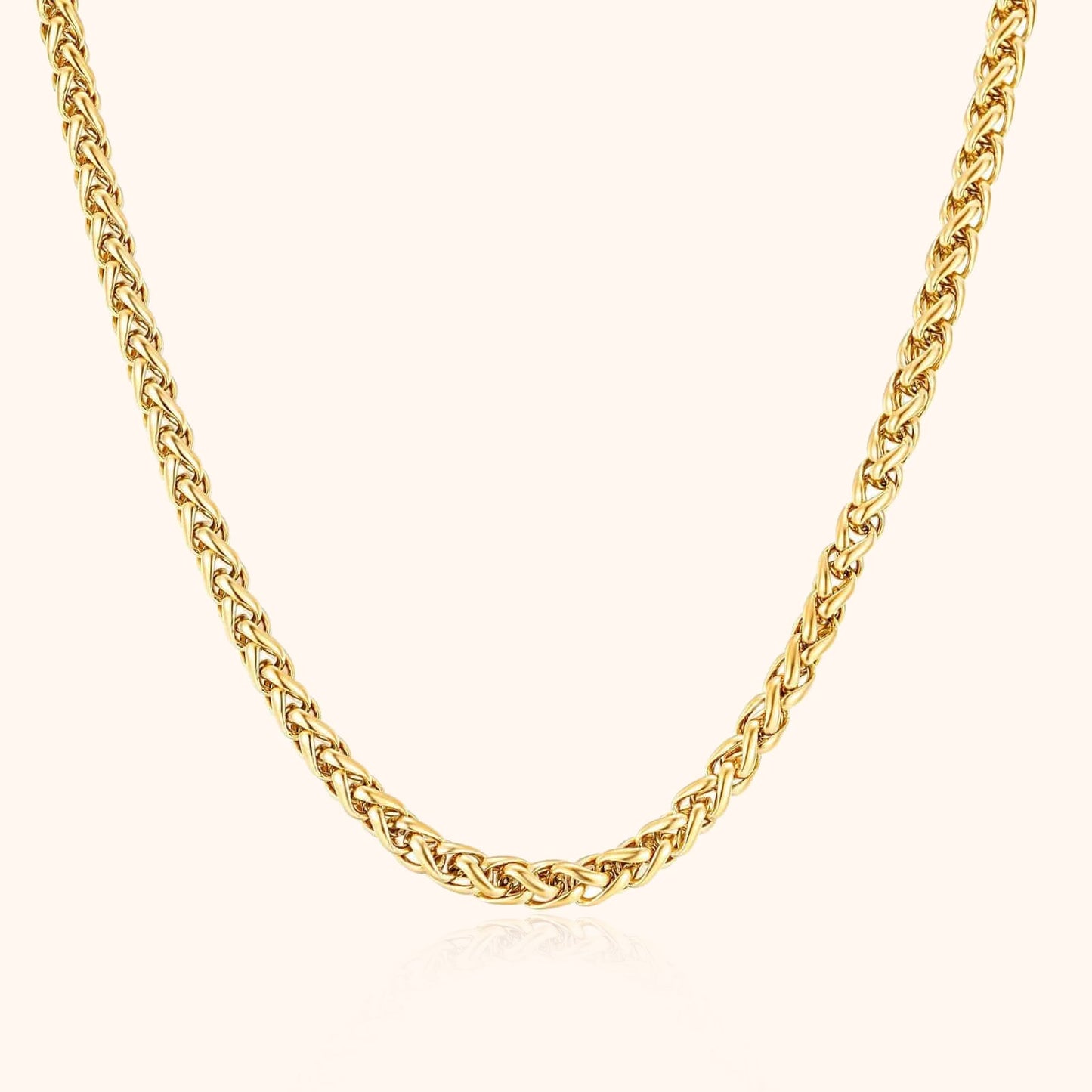 Goldene Panzerkette, 18 Karat, glänzend, Schmuck für Damen und Herren, modisches Accessoire.