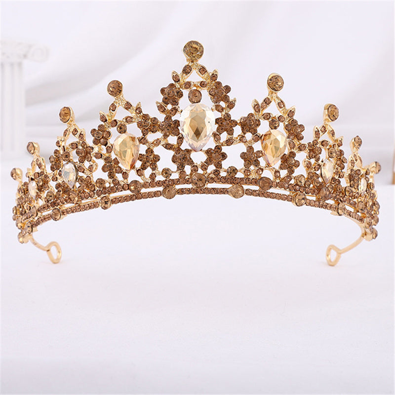 Goldene Kristallkrone für Mädchen, kleine Tiara, Hochzeit, Prom, Haarschmuck, Brautschmuck.