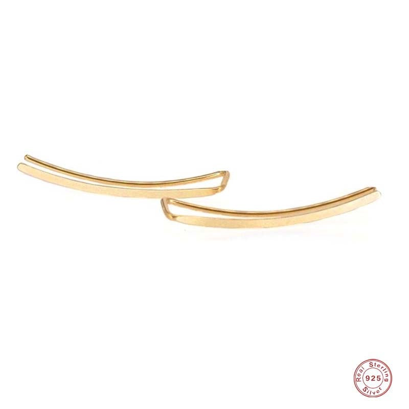 Goldene Ohrringe, minimalistisches Design, 925er Sterlingsilber, eleganter Schmuck.