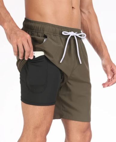 Hurtigtørrende badeshorts til herrer med stretch og mobillomme – Jonas