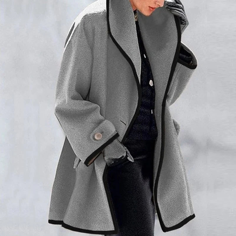 Varm vinter-trenchcoat i uld til kvinder - Emma