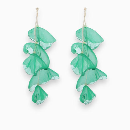 Grüne hängende Deko aus Stoff, blattförmig, modern, für Innenräume, 2er-Set.