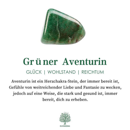 Grüner Aventurin Edelstein, Herzchakra, Glück, Wohlstand, Reichtum, spirituelle Heilung.