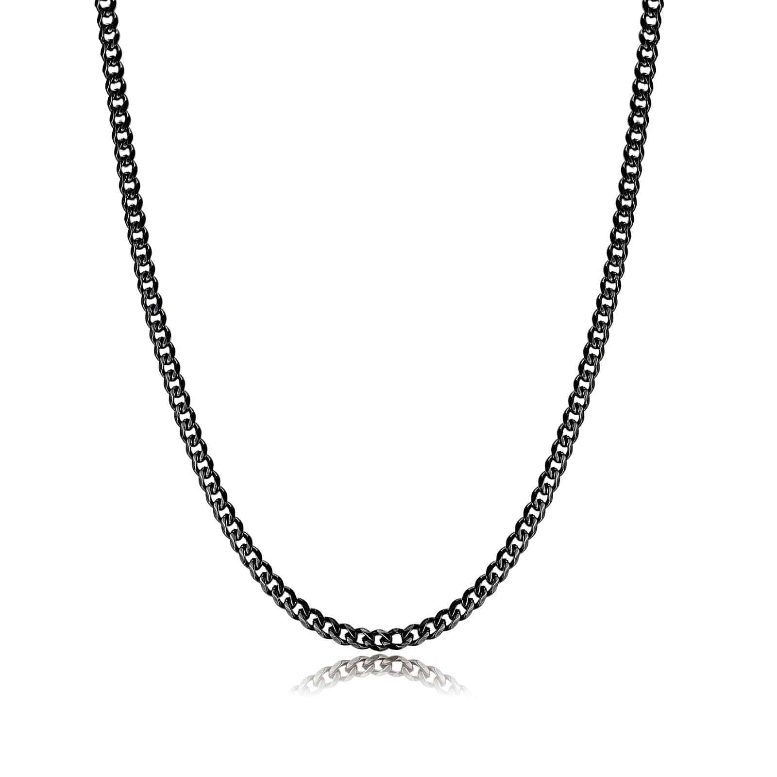 Herren Halskette aus Edelstahl, silber, minimalistisches Design, Schmuck für Männer.