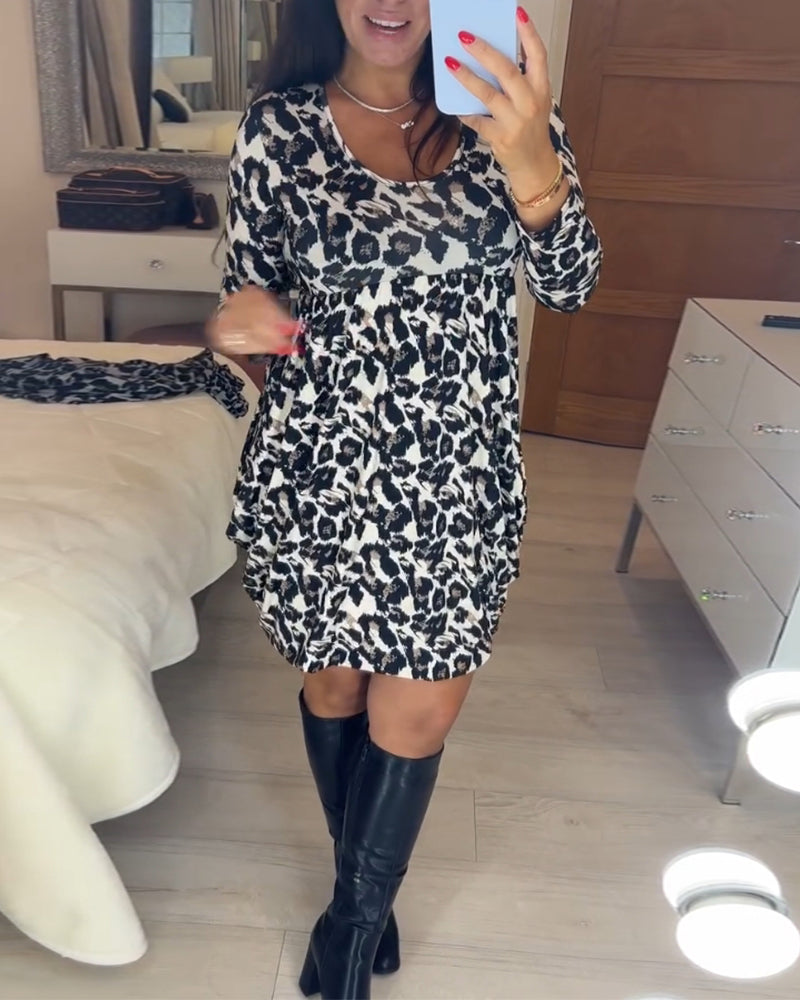 Efterårsdragt med leopardmønster – Leona