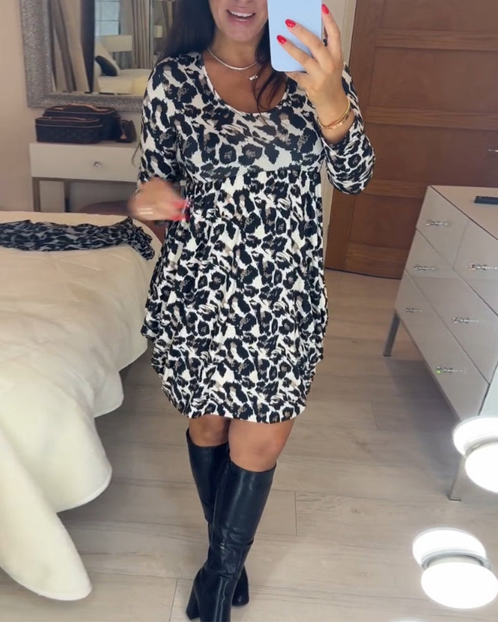 Efterårsdragt med leopardmønster – Leona