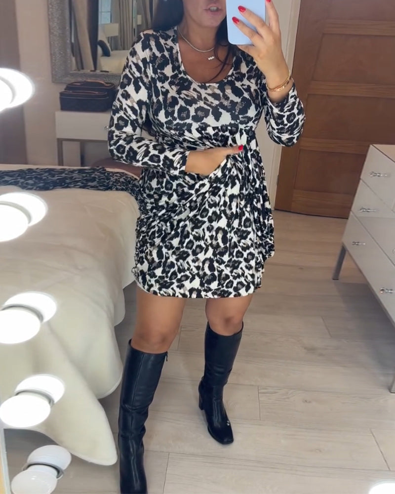 Efterårsdragt med leopardmønster – Leona