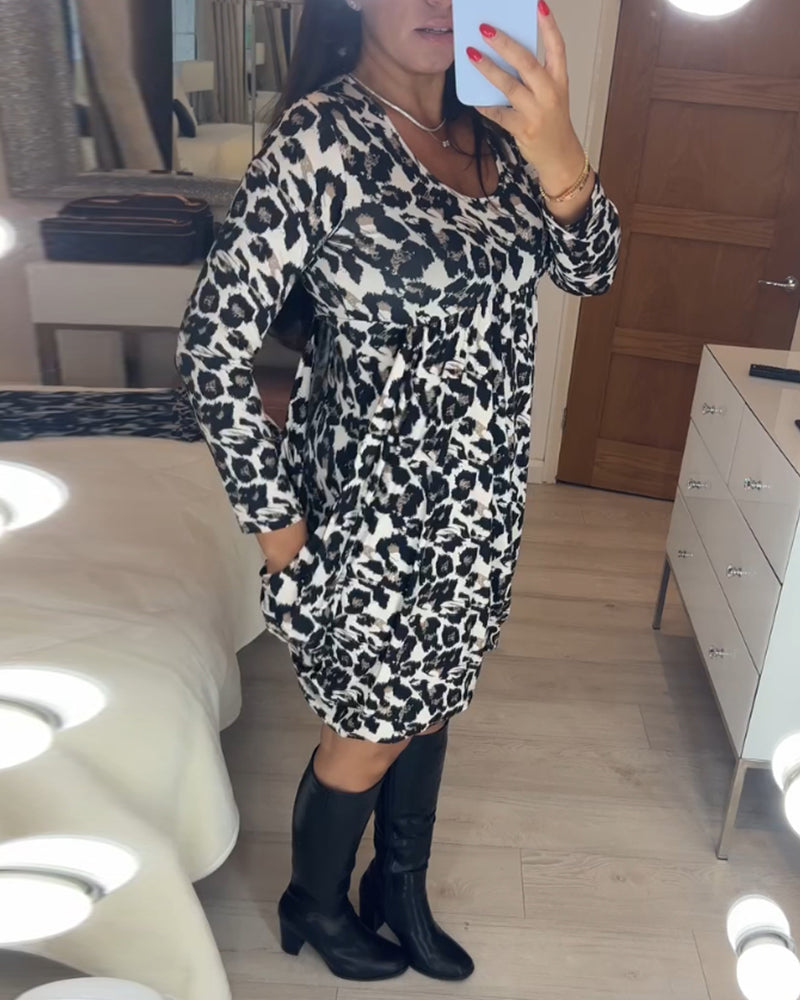 Efterårsdragt med leopardmønster – Leona