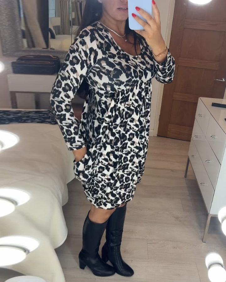 Efterårsdragt med leopardmønster – Leona