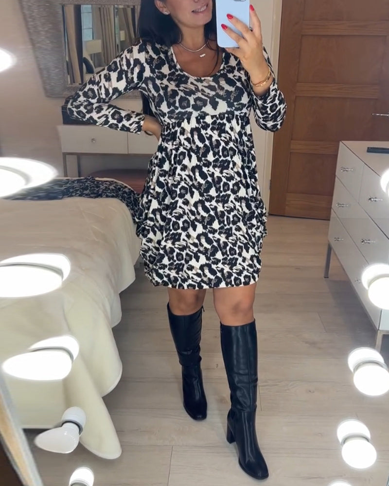 Efterårsdragt med leopardmønster – Leona