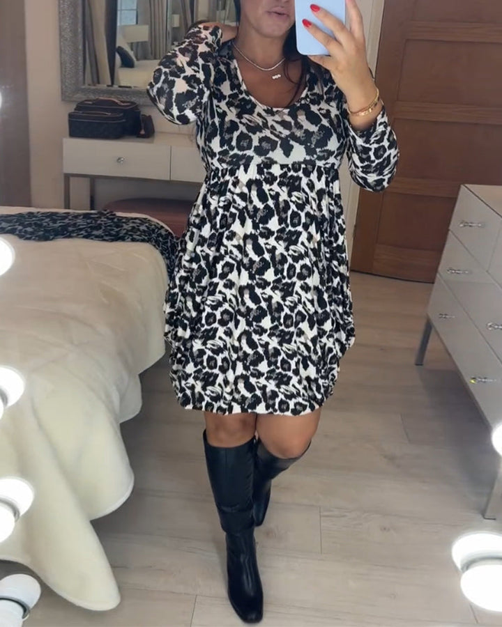 Efterårsdragt med leopardmønster – Leona