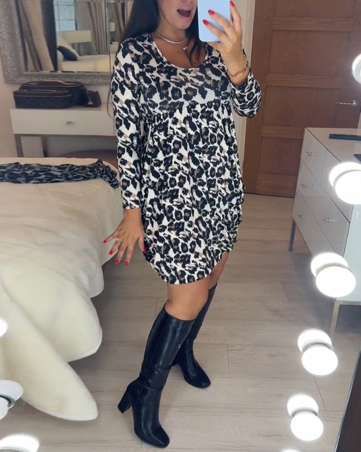 Efterårsdragt med leopardmønster – Leona