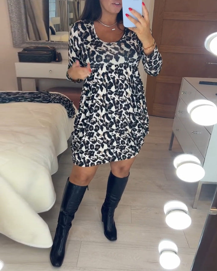 Efterårsdragt med leopardmønster – Leona