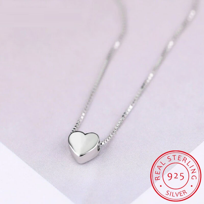 Herzanhänger Halskette aus 925er Sterlingsilber, elegantes Design, Schmuck für Damen.