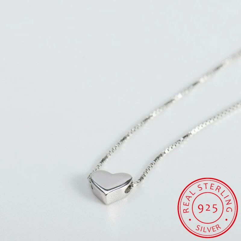 Herzanhänger Halskette, 925 Sterling Silber, minimalistisches Design, Schmuck für Damen.