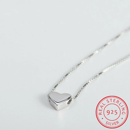 Herzanhänger Halskette, 925 Sterling Silber, minimalistisches Design, Schmuck für Damen.