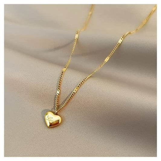 Goldene Herz-Halskette, elegantes Design, Damen-Schmuck, Geschenkidee, modisch, hochwertig.
