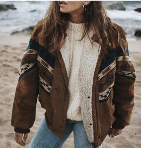 Stilfuld boho-vinterjakke til damer - Elara