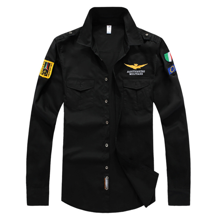 Air-Force-stil Herreskjorte med Dobbelte Lommer - Lucas
