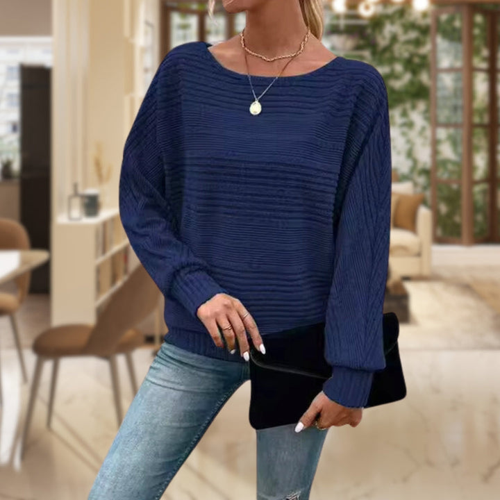 Stribet dame strikpullover – Zorine