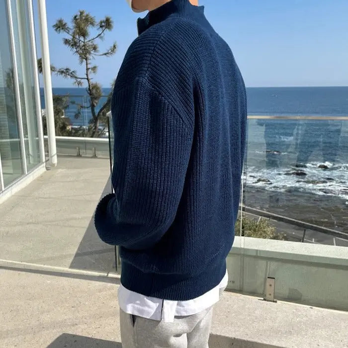 Klassisk herresweater med halv lynlås - Arthur