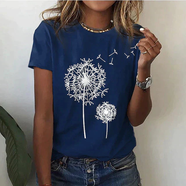 Behagelig dame-T-shirt med rund hals og blødt stof – Rhea