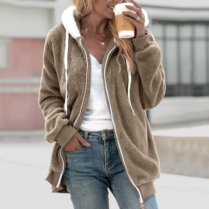 Oversized varm teddyvest med lynlås - Emilia