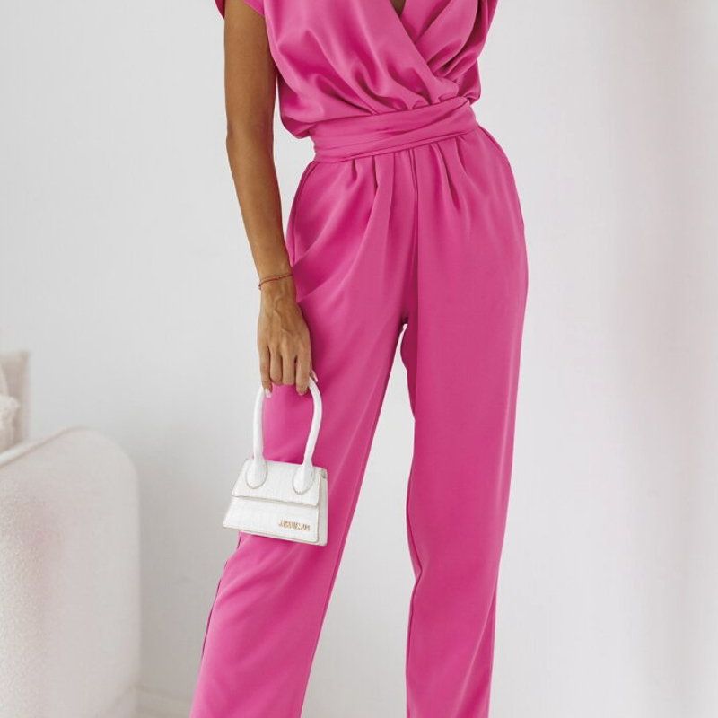 Trendy efterårsjumpsuit til kvinder med lange ærmer og taljefremhævning – Alina
