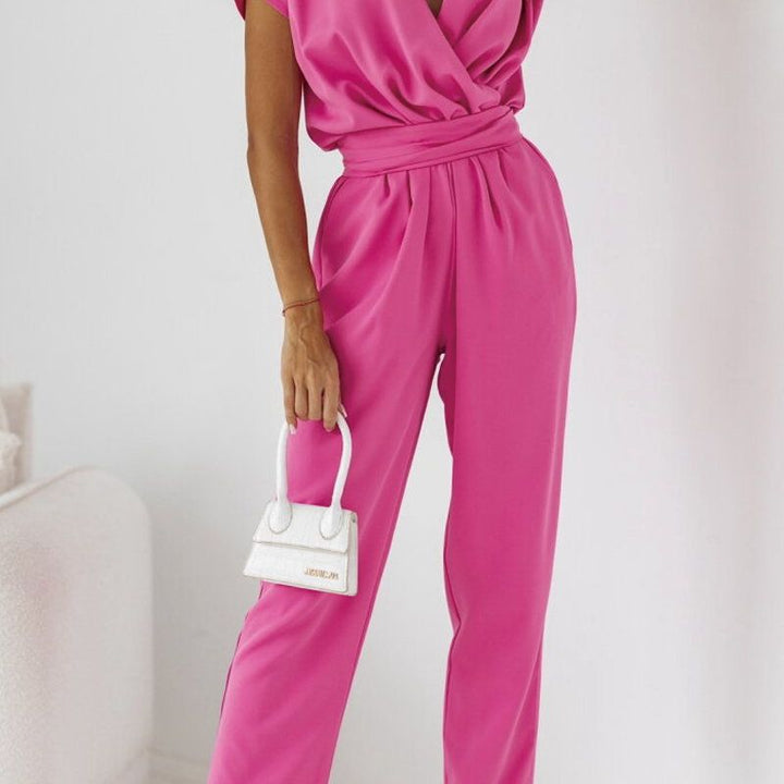 Trendy efterårsjumpsuit til kvinder med lange ærmer og taljefremhævning – Alina
