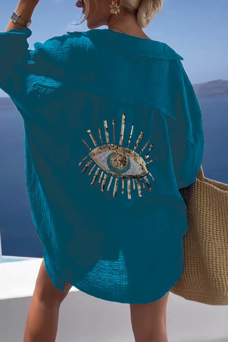 Sommer dame-tunika med dekoreret bagside – Serena