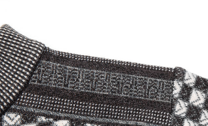 Herre-naturpullover med ternet strikmønster – Fabian