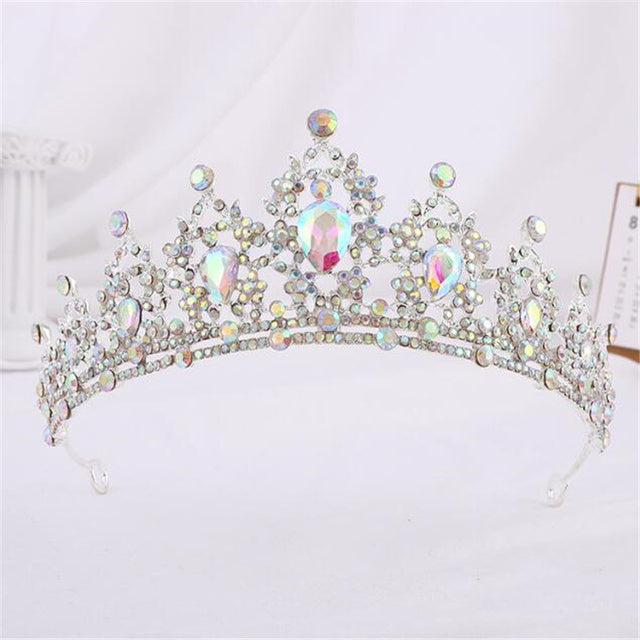 Goldene Kristallkrone für Mädchen, kleine Tiara, Hochzeit, Prom, Haarschmuck, elegant.