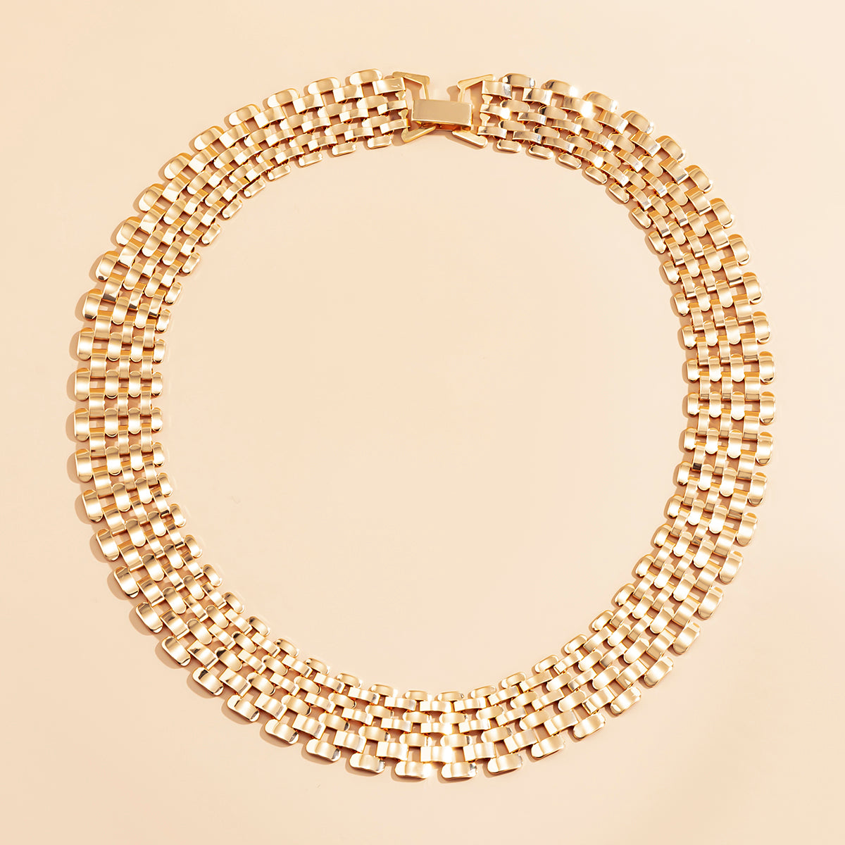Goldene Steampunk Halskette, dickes Ketten-Design, für Frauen, Gothic Mode Accessoire.