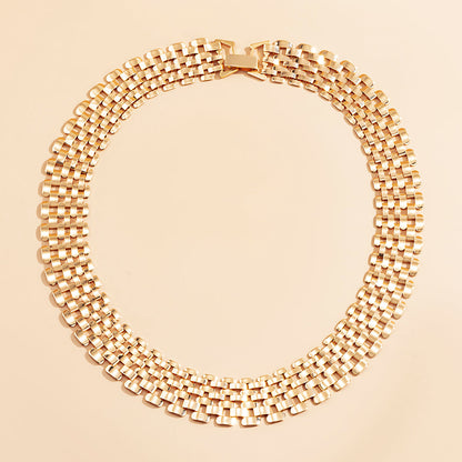 Goldene Steampunk Halskette, dickes Ketten-Design, für Frauen, Gothic Mode Accessoire.