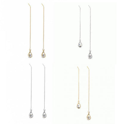 Lange Tropfen Strass Ohrringe, gold und silber, eleganter Schmuck, Damenaccessoire.
