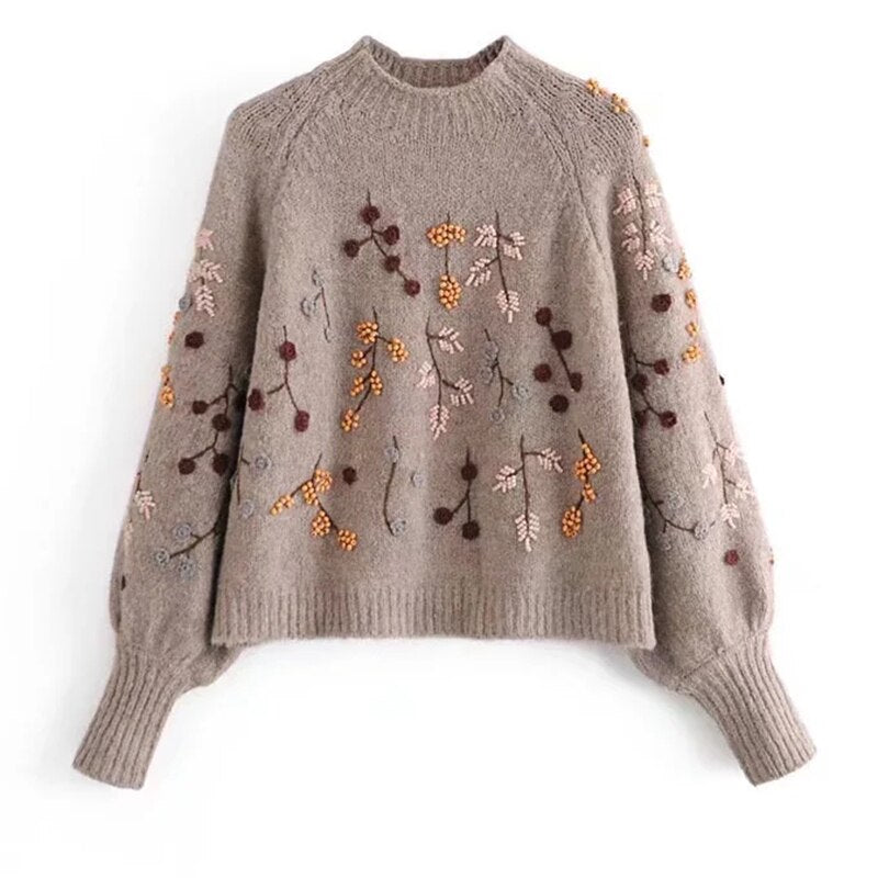 Striktrøje til damer med efterårsdesign – Noëlle
