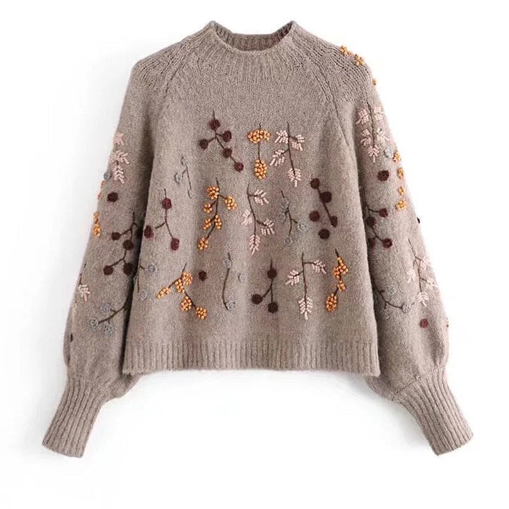 Striktrøje til damer med efterårsdesign – Noëlle