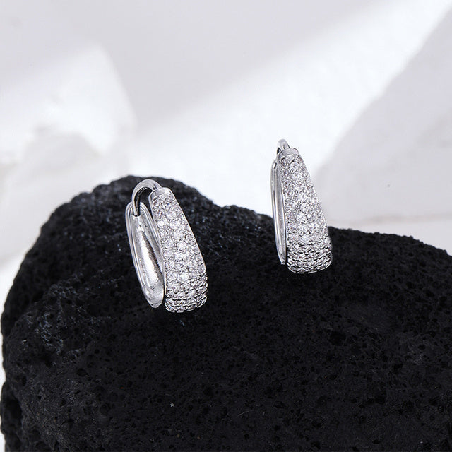 Luxus Goldfarbe Ohrringe, natürliche Kristall Zirkon, Damen Schmuck, Verlobungsgeschenk.