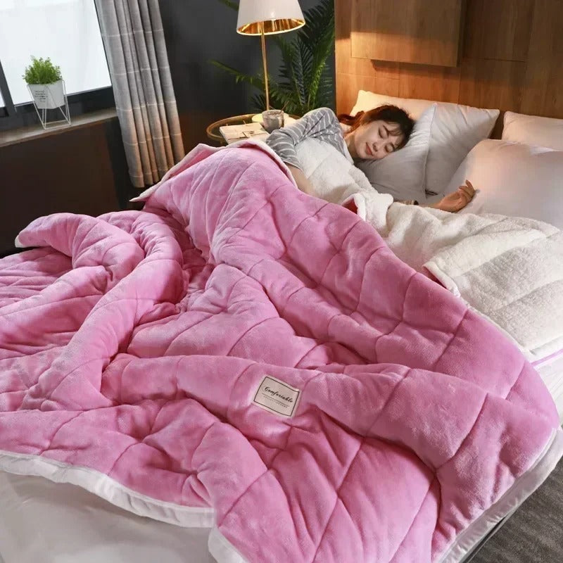 Varm flannel koral fleece tæppe til efterår og vinter – CosyBlanket
