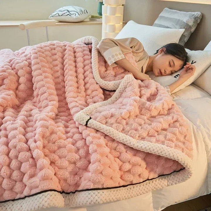 Dobbeltlagde Coral-Velvet-tæppe til efterår og vinter – TurtleWarm