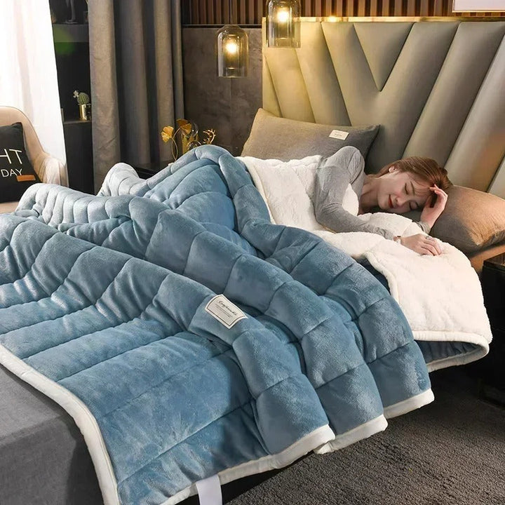 Varm flannel koral fleece tæppe til efterår og vinter – CosyBlanket