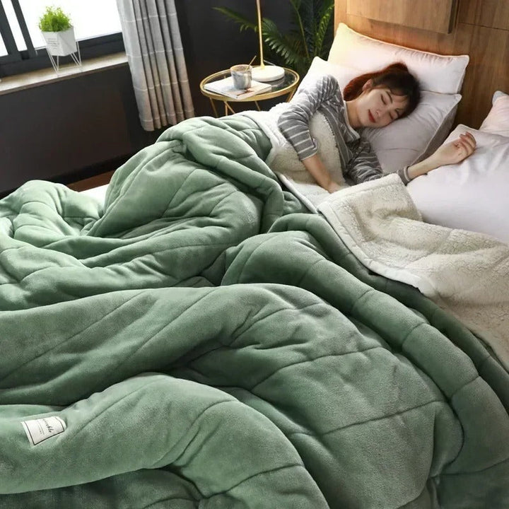 Varm flannel koral fleece tæppe til efterår og vinter – CosyBlanket