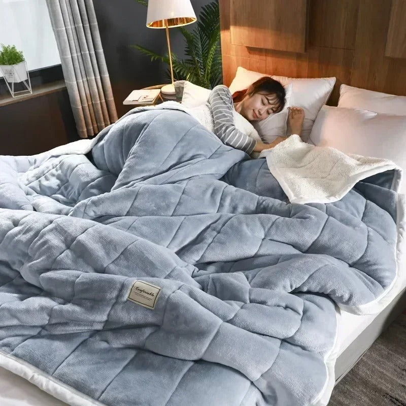 Varm flannel koral fleece tæppe til efterår og vinter – CosyBlanket