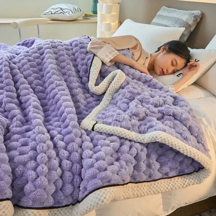 Dobbeltlagde Coral-Velvet-tæppe til efterår og vinter – TurtleWarm